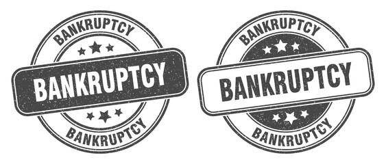 bankruptcy stamp. bankruptcy label. round grunge sign