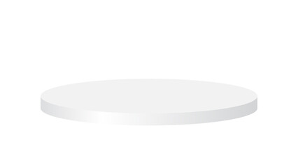 blank white round pedestal. circular awarded winner podium for outstanding luxury product advertising display isolated on white background
