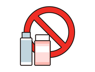 化粧品ボトル　禁止マーク