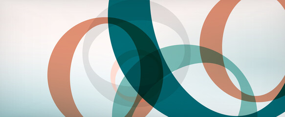 Ring geometric shapes, o letter repetition wallpaper. Abstract background for business or technology presentations, internet posters or web brochure covers