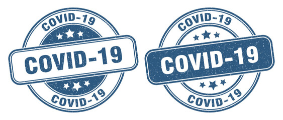 covid-19 stamp. covid-19 label. round grunge sign