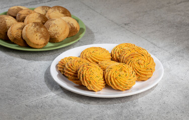 Healthy Homemade Sweet Cookies or Biscuits Also Know as Nan Khatai