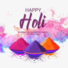 Indian Festival of Colours, Happy Holi celebration design.