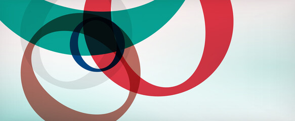 Obraz premium Ring geometric shapes, o letter repetition wallpaper. Abstract background for business or technology presentations, internet posters or web brochure covers