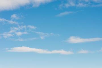 White clouds in blue sky.Winter clouds blue heaven background.