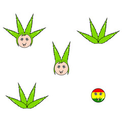 kawaii rastafari 420 marijuana doodle design graphic illustration
