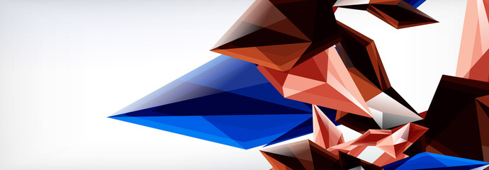 Vector 3d triangles and pyramids abstract background for business or technology presentations, internet posters or web brochure covers