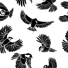 The seamless background of the birds. Vector illustration