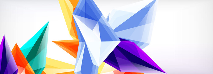 Vector 3d triangles and pyramids abstract background for business or technology presentations, internet posters or web brochure covers