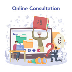 Tax consultant online service or platform. Idea of accounting help