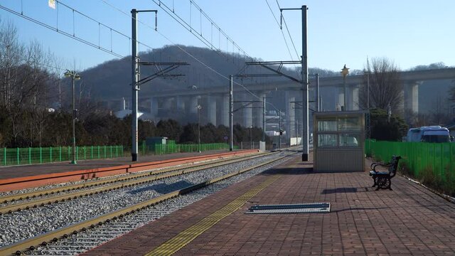 Wonju, South Korea - Dec 2020 : Donghwa Station, Jungang line, which is closed now