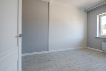 empty white room with repair and without furniture