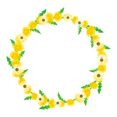 Wreath of Dandelion flowers