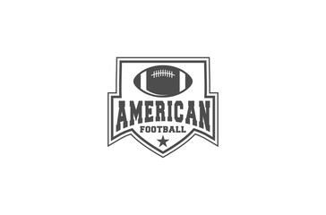 american football sports logo on white background