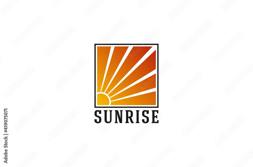 Wall mural the beautiful and pleasant looking sunrise logo