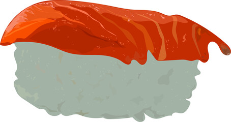 Japanese cuisine. Salmon sushi isolated on white background , vector illustration, vector eps 8