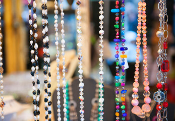 Costume jewelery for sale at the flea market