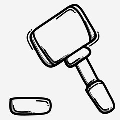Wood hammer vector icon. Drawing sketch illustration hand drawn line eps10