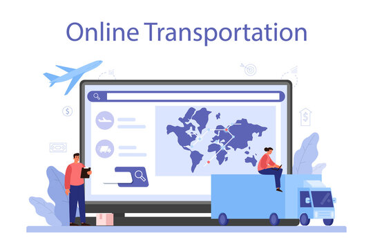 Supply online service or platform. B2B idea, global logistic