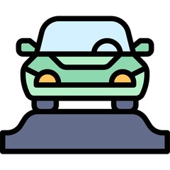Pavement parking icon, Parking lot related vector