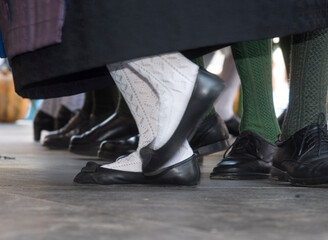 peoples feet at a folk dance