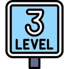 Third level sign icon, Parking lot related vector