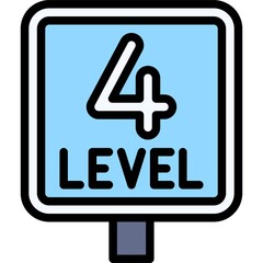 Fourth level sign icon, Parking lot related vector