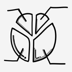 Pie chart vector icon. Drawing sketch illustration hand drawn line eps10