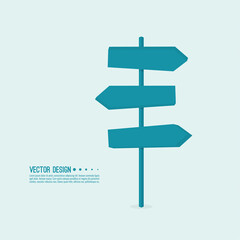 Vector background with signpost arrows to the right and left. Choice of direction. - obrazy, fototapety, plakaty