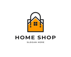 House shop vector logo design. Creative retail sale logo design