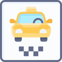 Taxi parking sign icon, Parking lot related vector