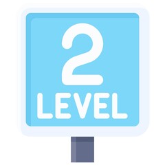 Second level sign icon, Parking lot related vector