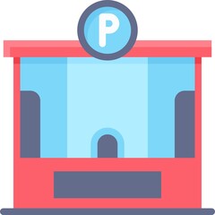 Parking booth icon, Parking lot related vector