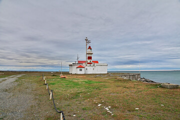 The lighthouse on Magellanic Strait, Tierra del Fuego, Chile