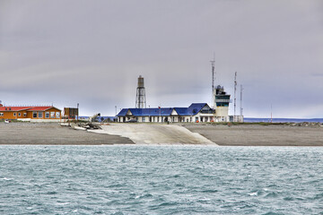 Panoramic view of Magellanic Strait, Tierra del Fuego, Chile