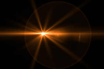 lens flare effect Golden sun light