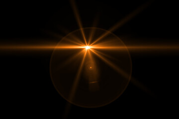lens flare effect Golden sun light
