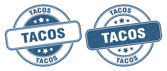 tacos stamp. tacos label. round grunge sign