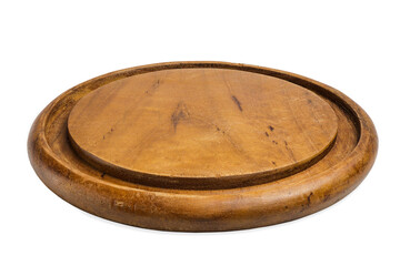 Pizza board on white background with clipping path.