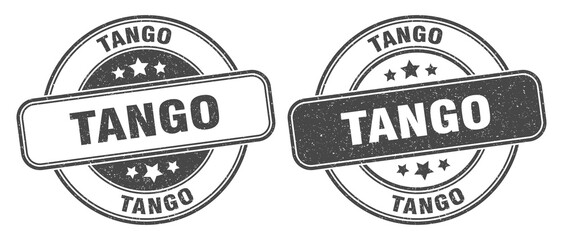 tango stamp. tango label. round grunge sign