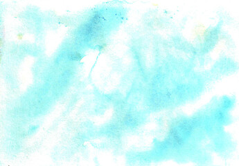 Fototapeta na wymiar Hand drawn abstract blue watercolor background