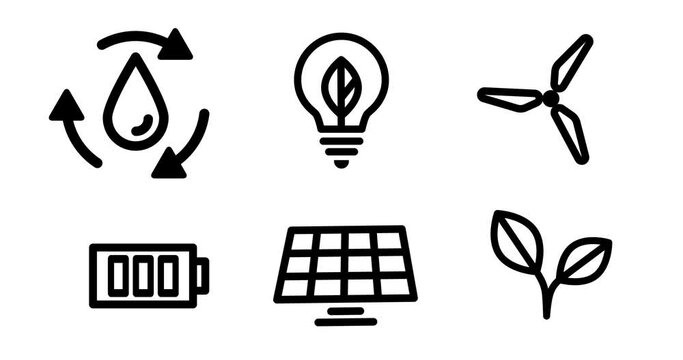 
Animated icon set Ecology und Recycling.