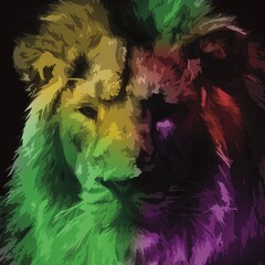 Lion color abstract art pop art colorful 