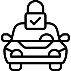 Car with lock icon, Parking lot related vector