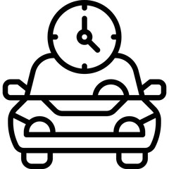 Car with clock icon, Parking lot related vector