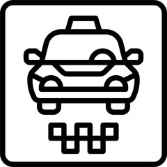 Taxi parking sign icon, Parking lot related vector