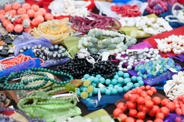 Costume jewelery for sale at the flea market