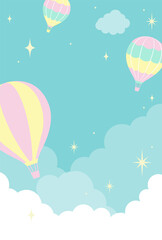 Fototapeta na wymiar vector background with hot-air balloons in the sky for banners, cards, flyers, social media wallpapers, etc.