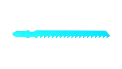 the blade of the jigsaw is isolated on a white background.