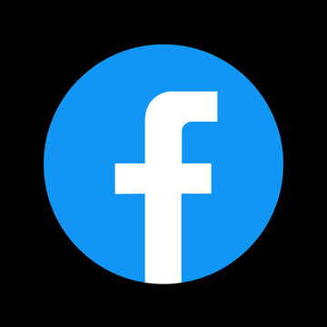 Kiev, Ukraine - January 19, 2021: Facebook Icon Isolated On Black Background. Vector Eps10